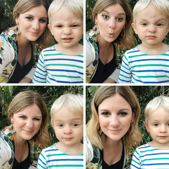 anna bond making silly faces with her son anna bond making silly faces with her son