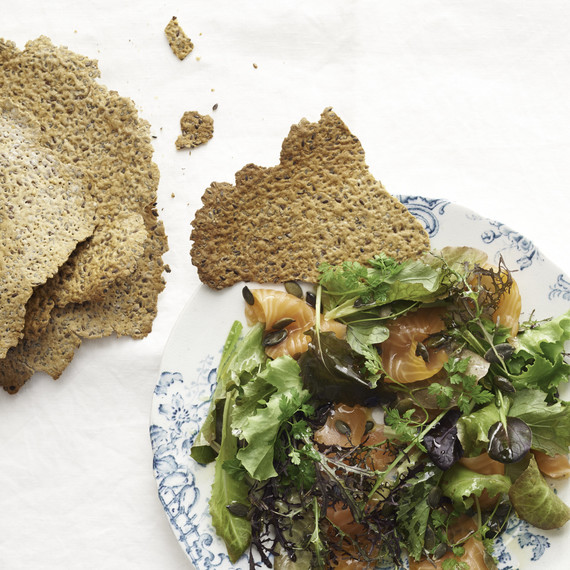 seeded crackers with salad seeded crackers with salad