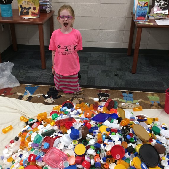 this 9-year-old is turning bottle caps into benches for a