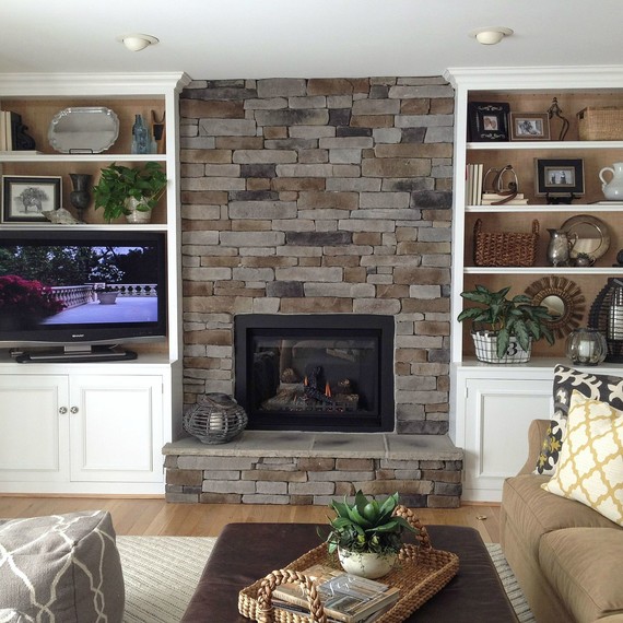 How to Create the Stacked Stone Fireplace Look on a Budget  Martha Stewart