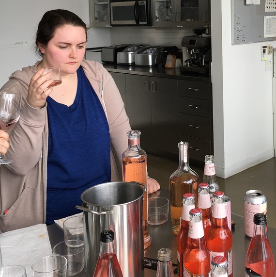 Riley tasting rosé liquor Riley tasting rosé liquor