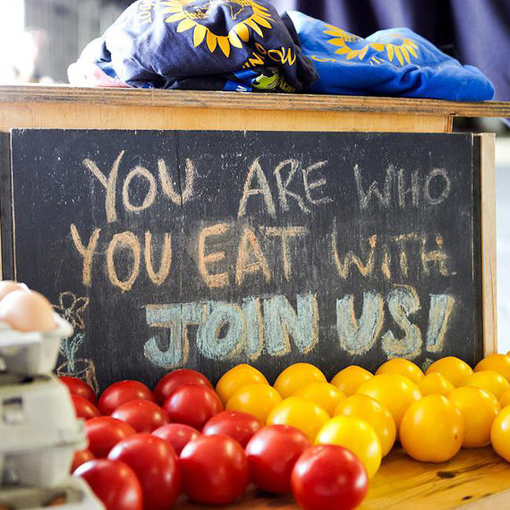 You are what you eat chalkboard sign with tomatoes You are what you eat chalkboard sign with tomatoes