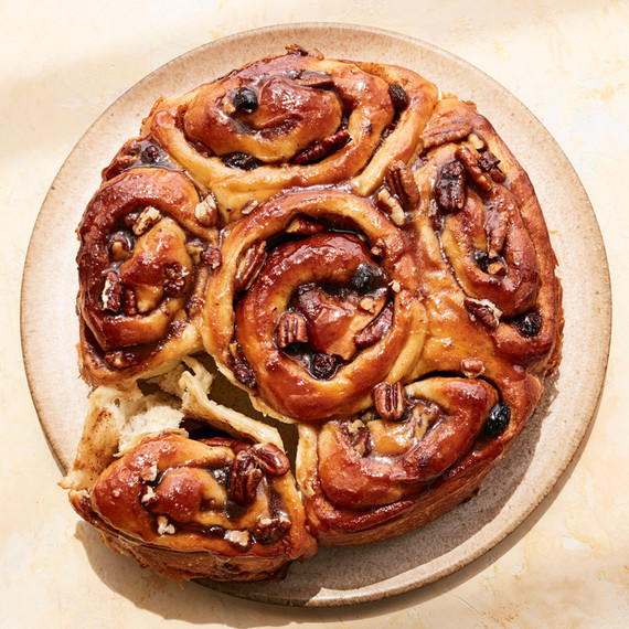 apple pecan rolls on tan plate apple pecan rolls on tan plate