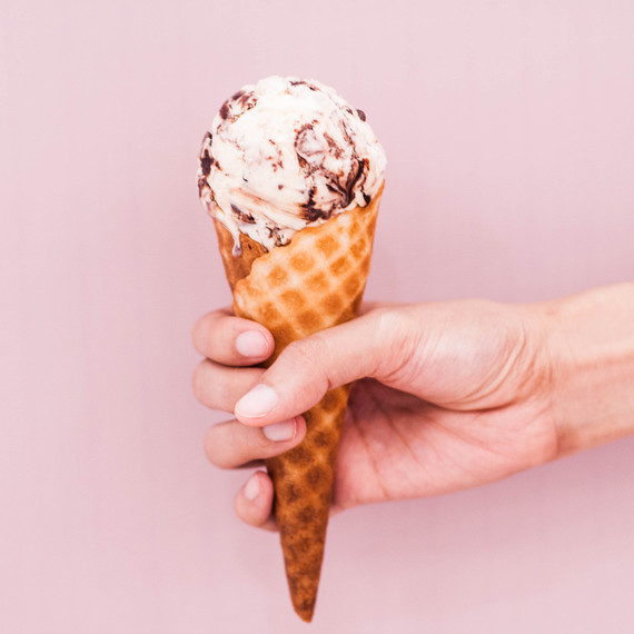 Ice Cream in a Cone Against Wall Ice Cream in a Cone Against Wall