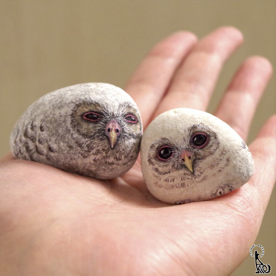 owl painted stones owl painted stones