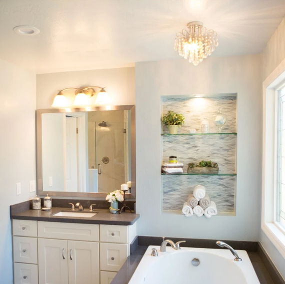 bathroom makeover large window by tub with updated vanity bathroom makeover large window by tub with updated vanity