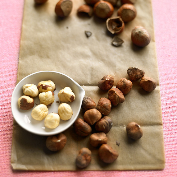 hazelnuts on table in bowl detail hazelnuts on table in bowl detail
