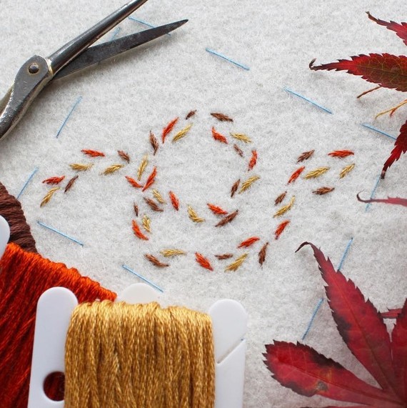 embroidery leaves mini halloween embroidery leaves mini halloween
