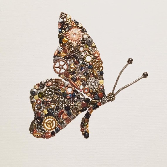 upcycled butterfly art by Maddy Edgar upcycled butterfly art by Maddy Edgar