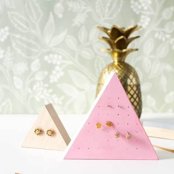 diy wood triangle earring holder diy wood triangle earring holder