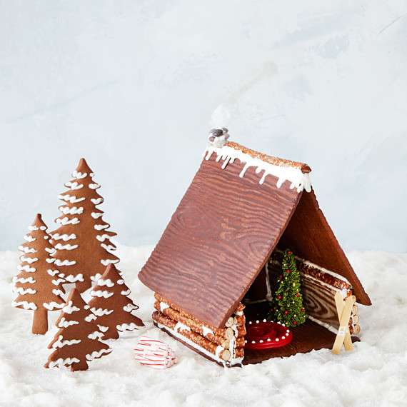 gingerbread house with trees gingerbread house with trees