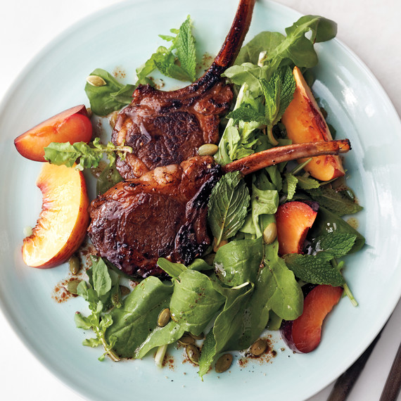 lamb chops and salad lamb chops and salad