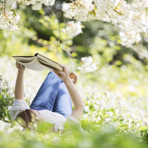 woman outside reading woman outside reading