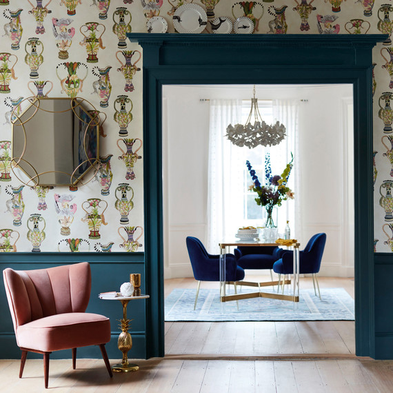 pink accent chair and floral wallpaper pink accent chair and floral wallpaper