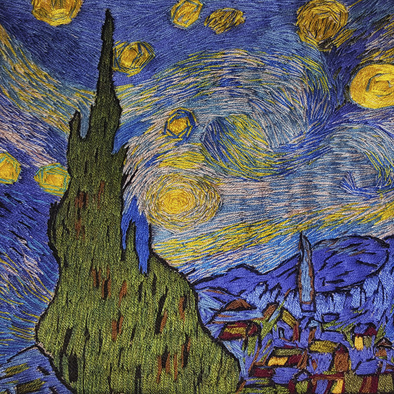 starry night embroidery by meko gelashvili starry night embroidery by meko gelashvili