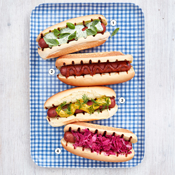 hot dog varieties on platter hot dog varieties on platter