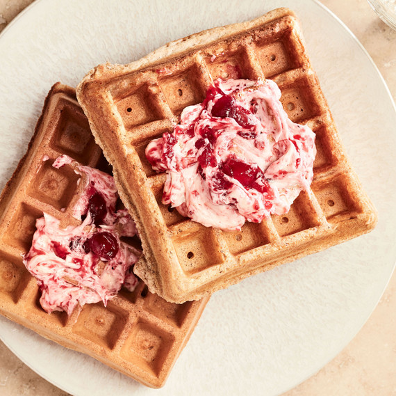 waffles with cranberry sauce spread waffles with cranberry sauce spread