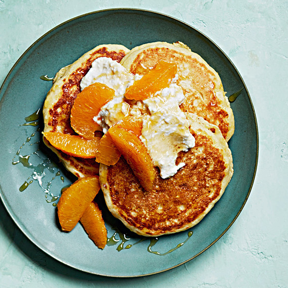 ricotta-cornmeal pancakes with oranges ricotta-cornmeal pancakes with oranges