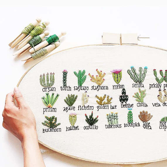 Yolish.Designs embroidered cacti library Yolish.Designs embroidered cacti library
