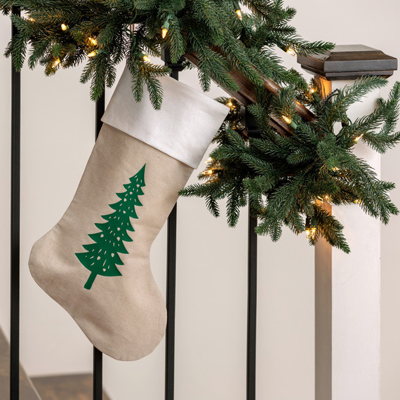 personalized christmas tree stencil stocking