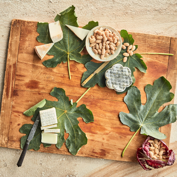 serving board with almonds serving board with almonds