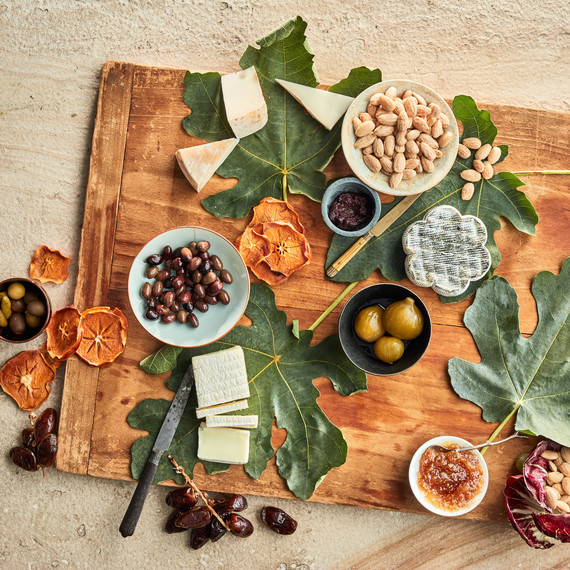 serving board with almonds serving board with almonds