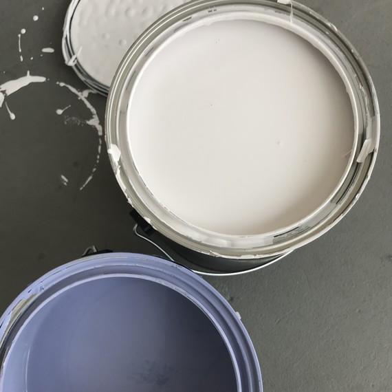 white and blue paint cans white and blue paint cans
