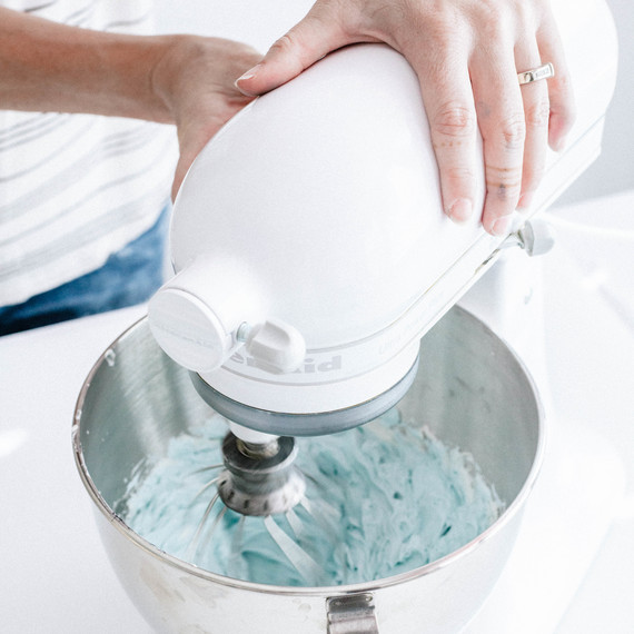 Shark Week ombre "ocean" frosted cake Shark Week ombre "ocean" frosted cake