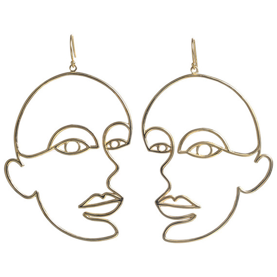 gold wire art earrrings gold wire art earrrings