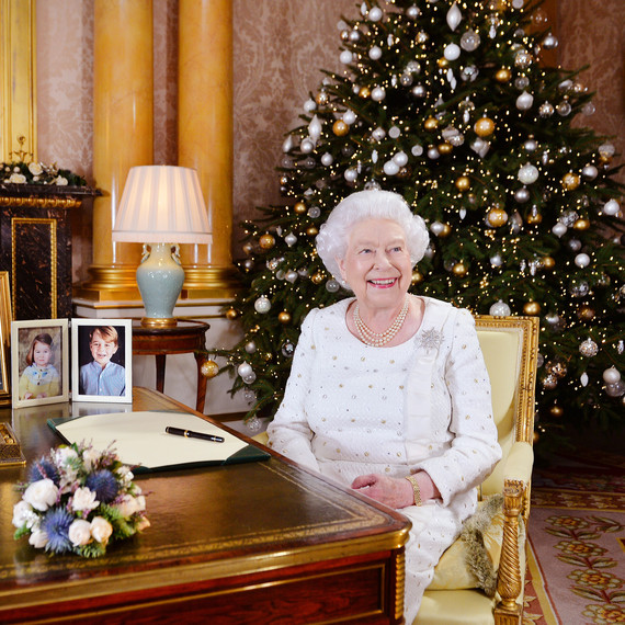 Queen Elizabeth at Buckingham Palace during Christmas Queen Elizabeth at Buckingham Palace during Christmas
