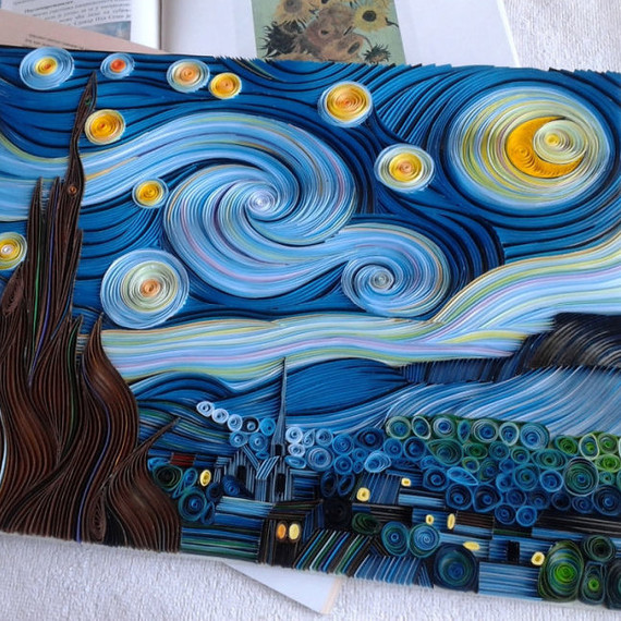quilled paper Starry Night quilled paper Starry Night
