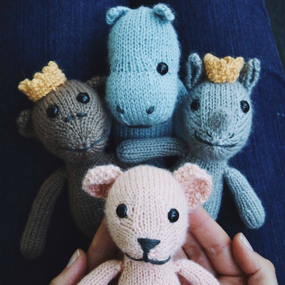 knit animal dolls