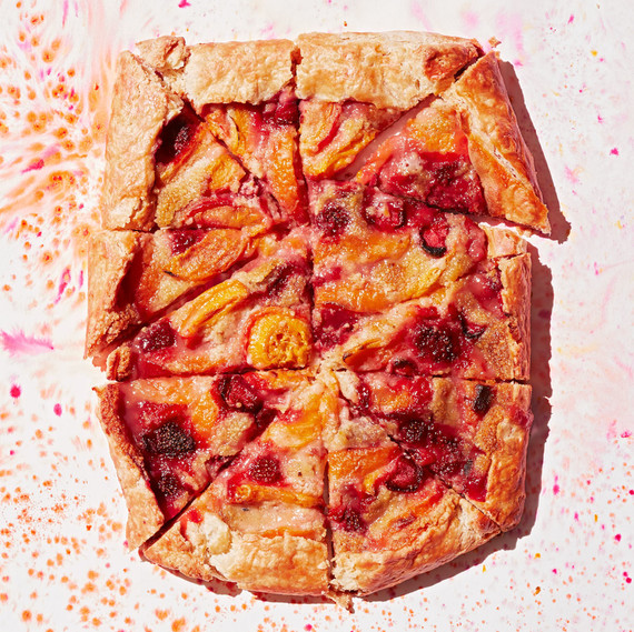 apricot and strawberry galette