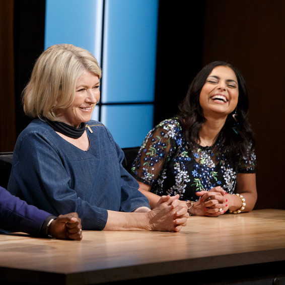martha stewart sitting between two judges on set of chopped martha stewart sitting between two judges on set of chopped