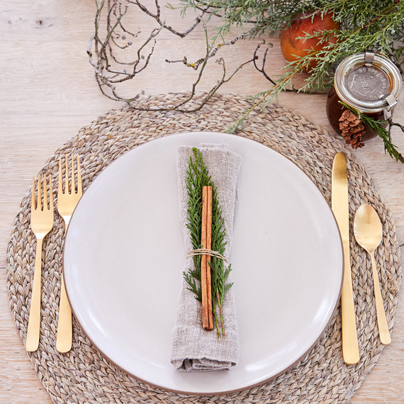 neutral winter place setting neutral winter place setting