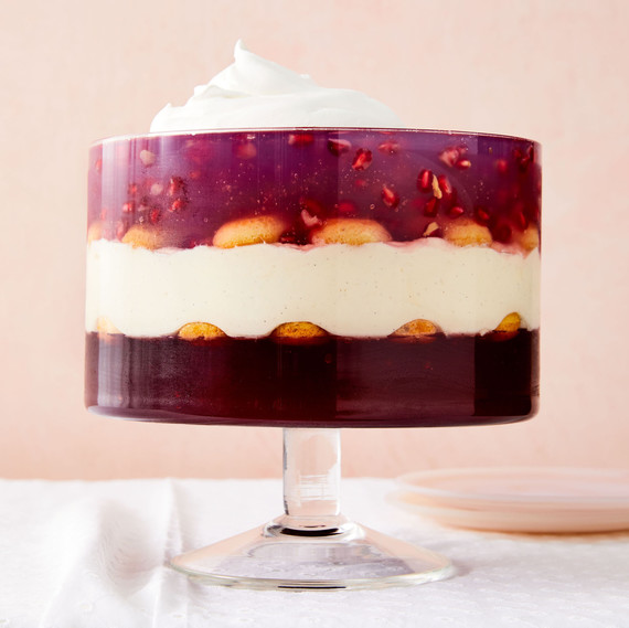 pomegranate coconut trifle with whipped cream pomegranate coconut trifle with whipped cream