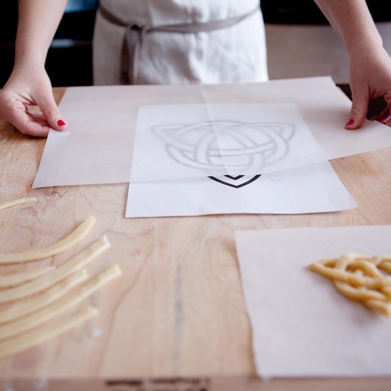 Use a printed out celtic knot image as a guide