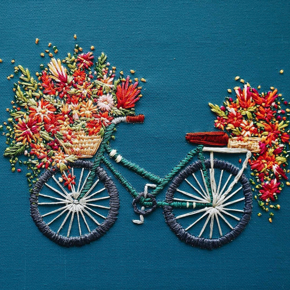 Walker Boyles embroidered bicycles Walker Boyles embroidered bicycles