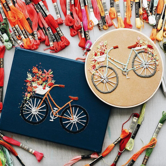 Walker Boyles embroidered bicycles Walker Boyles embroidered bicycles