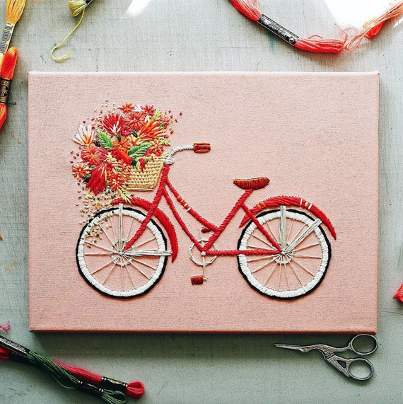 Walker Boyles embroidered bicycles Walker Boyles embroidered bicycles