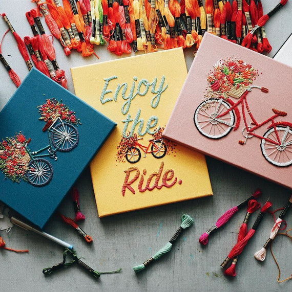 Walker Boyles embroidered bicycles Walker Boyles embroidered bicycles