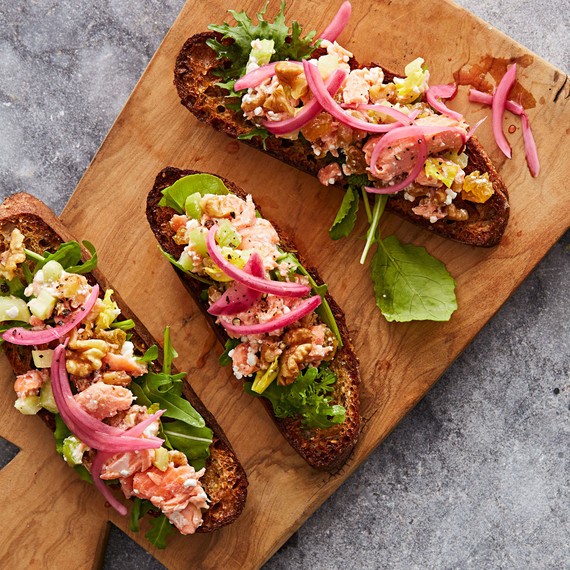 salmon salad with celery and walnuts salmon salad with celery and walnuts