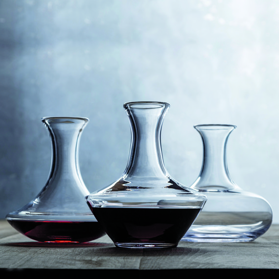 3 wine carafes on table 3 wine carafes on table