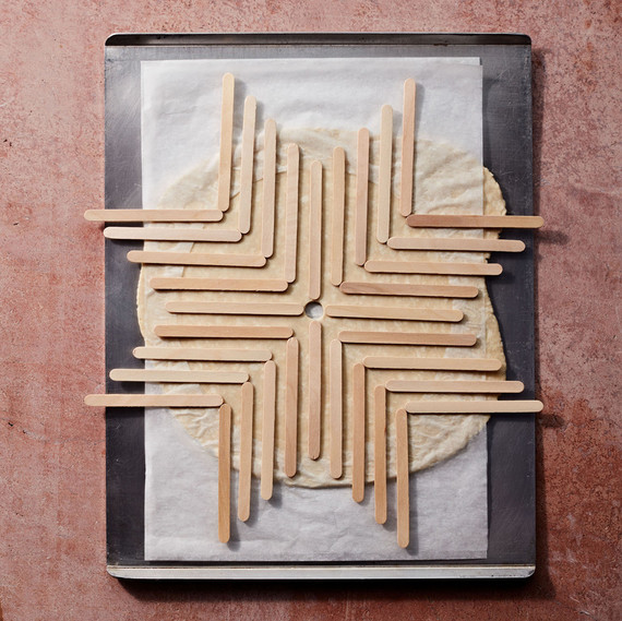 popsicle sticks creating a pattern on pie crust popsicle sticks creating a pattern on pie crust