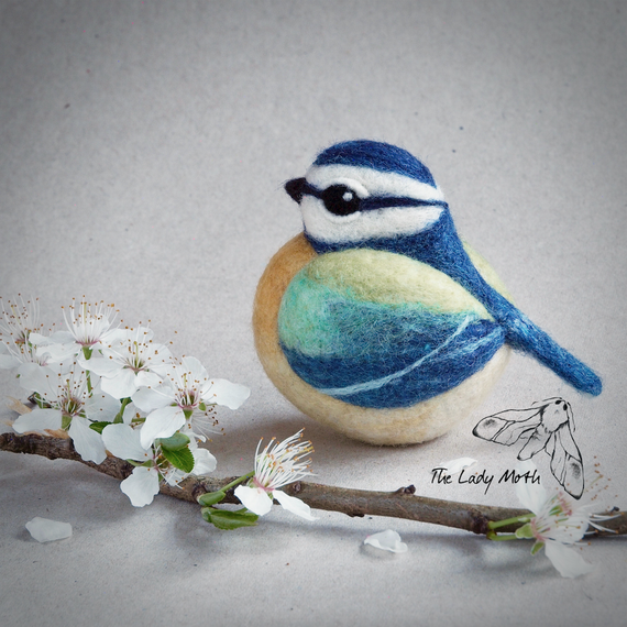 needle-felted blue bird needle-felted blue bird