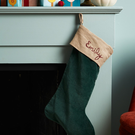 mantle blue wall stocking 