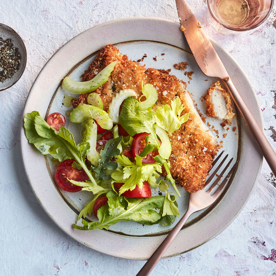 thyme-and-sesame-crusted cutlets with copper cutlery thyme-and-sesame-crusted cutlets with copper cutlery