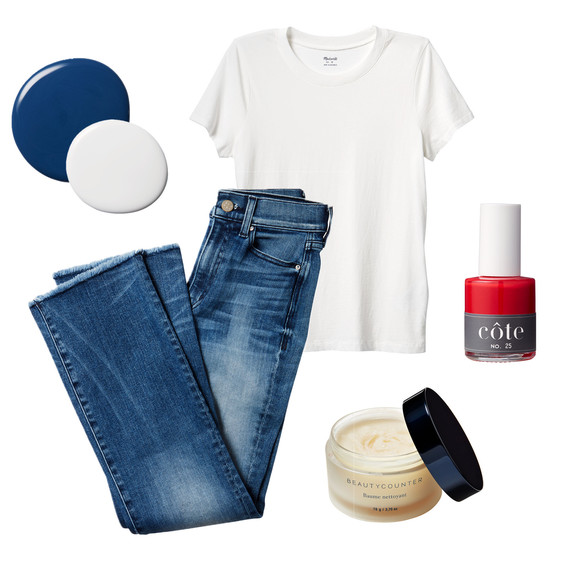 paint swatches t-shirt jeans nail polish and cleansing balm collage paint swatches t-shirt jeans nail polish and cleansing balm collage