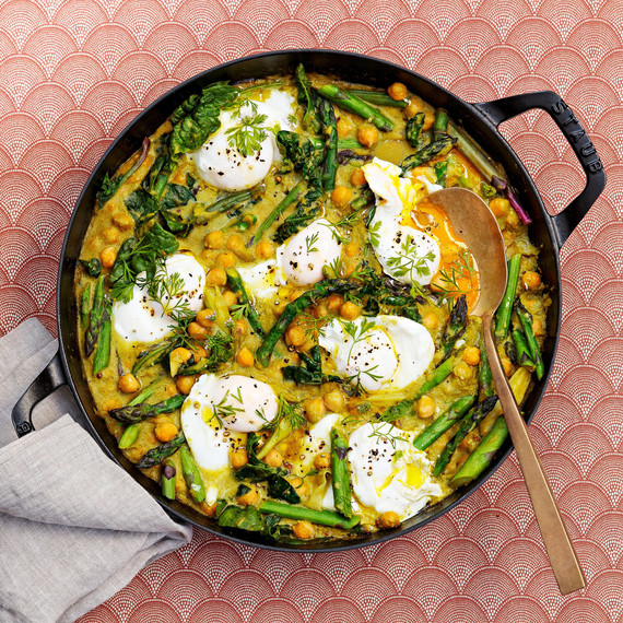 spring ragout with asparagus and poached eggs spring ragout with asparagus and poached eggs