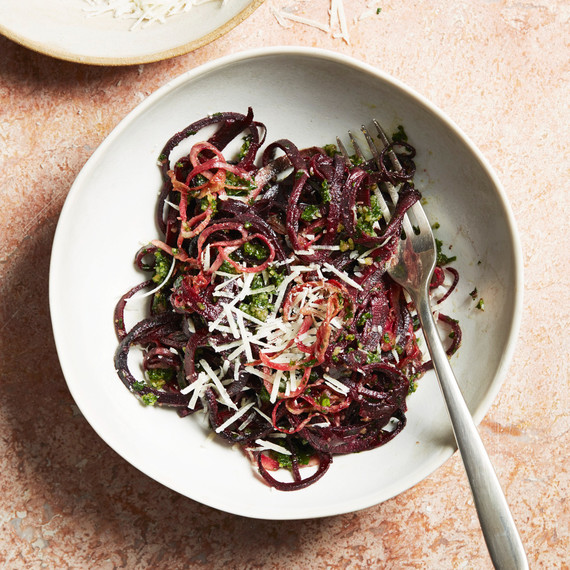 beet noodles with parsley pesto and parmesan beet noodles with parsley pesto and parmesan